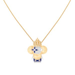 Vivienne Panda Pendant, White Gold, Yellow Gold, Onyx, Lacquer & Diamonds -  Jewelry - Categories